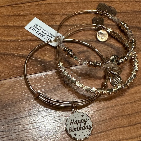 Alex and Ani Birthday Bracelets Gift Box Set in Shiny Gold - Picture 14 of 15